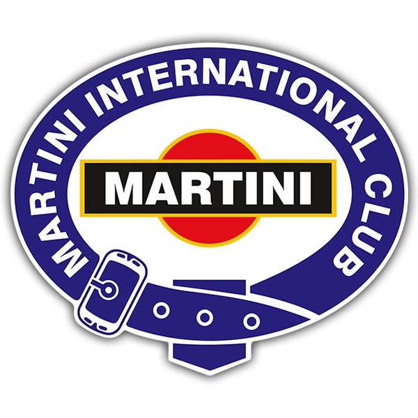 Aufkleber: Martini International Club mit Rotem Hintergrund