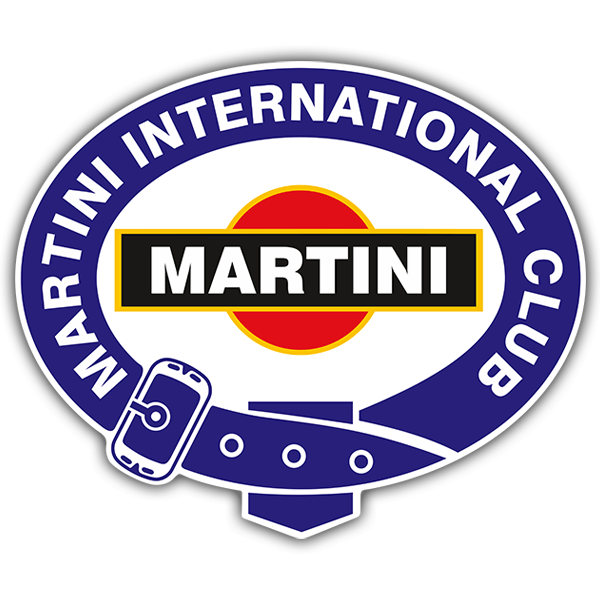 Aufkleber: Martini International Club mit Rotem Hintergrund
