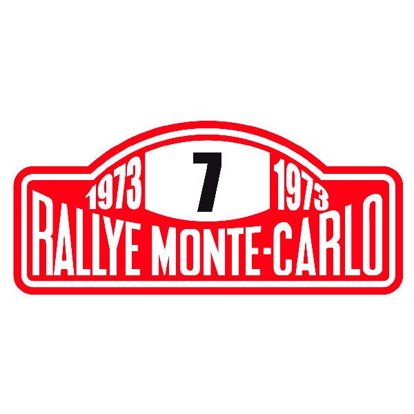Aufkleber: Nummer 7 mit Text Rallye Monte-Carlo 1973