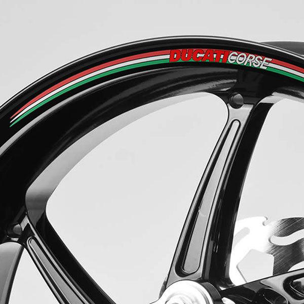 Aufkleber: Kit Felgenrandaufkleber Ducati Corse Italien