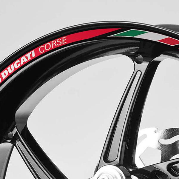 Aufkleber: Kit Felgenrandaufkleber MotoGP Ducati Corse 1