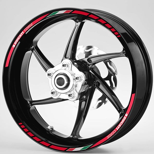 Aufkleber: Kit Felgenrandaufkleber MotoGP Ducati Corse