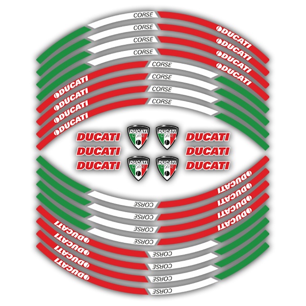 Aufkleber: Kit Felgenrandaufkleber Italien Flagge