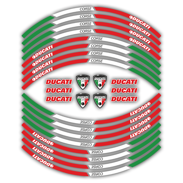 Aufkleber: Kit Felgenrandaufkleber Italien Flagge