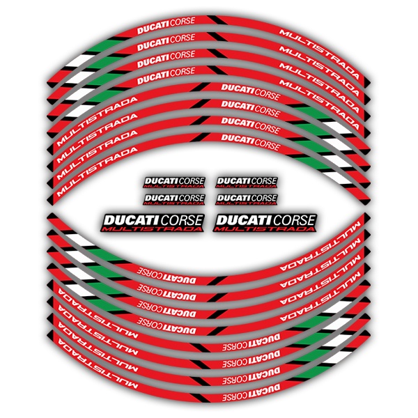 Aufkleber: Kit Felgenrandaufkleber Ducati Multistrada