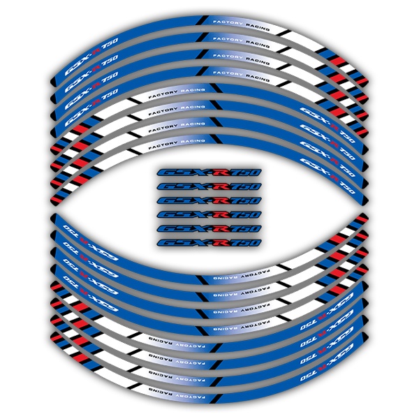 Aufkleber: Satz Felgenrandaufkleber Suzuki GSX R750 Factory R