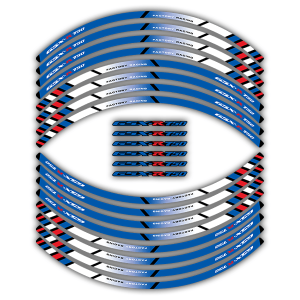 Aufkleber: Satz Felgenrandaufkleber Suzuki GSX R750 Factory R