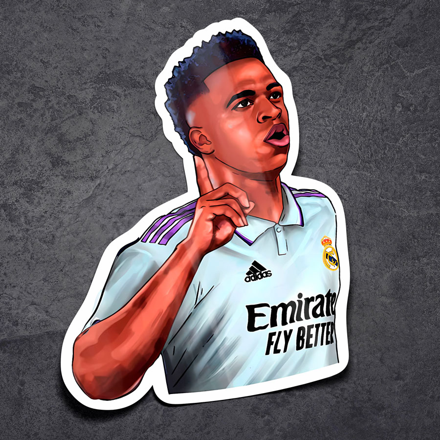 Aufkleber: Vinicius Junior feiert ein Tor