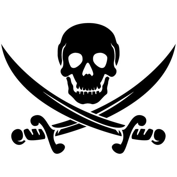 Aufkleber: Piraten Totenkopf
