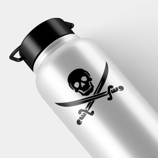Aufkleber: Klassischer Jolly Roger Piraten-Sch&auml;del
