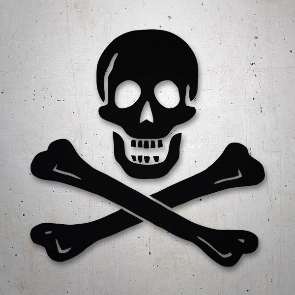 Aufkleber: Piraten-Totenkopf mit gekreuzten Knochen