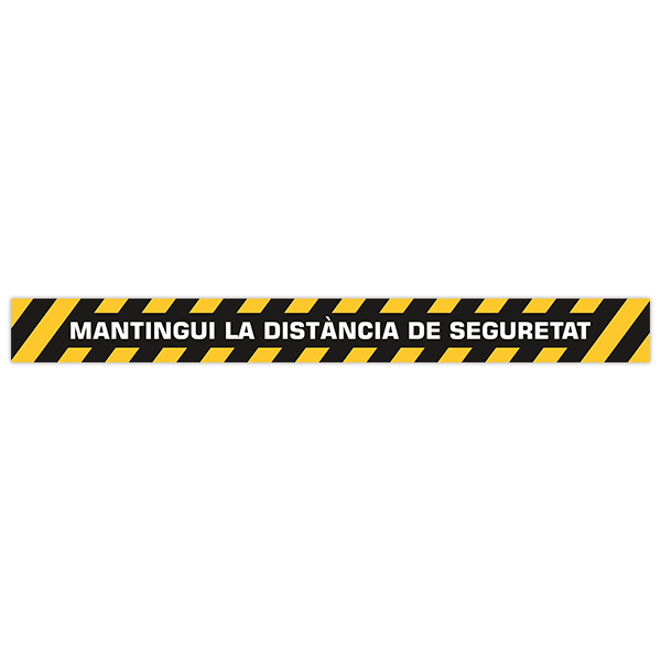Aufkleber: Streifen Sicherheitsabstand einhalten 1 Katalanisc
