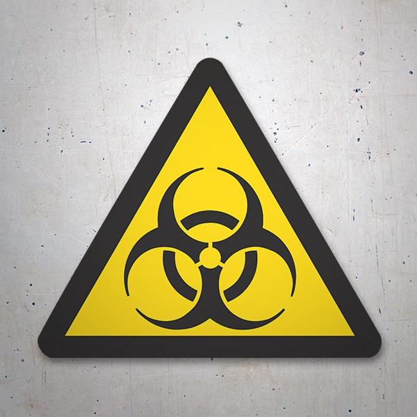Aufkleber: Dreieckiges Schild für Biogefährdung