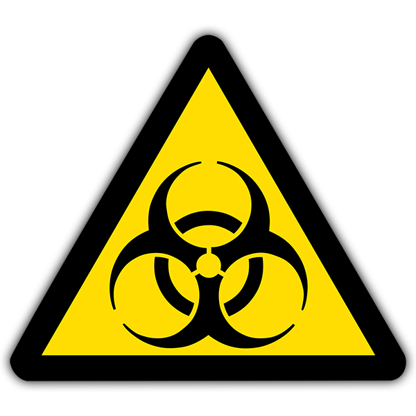 Aufkleber: Dreieckiges Schild für Biogefährdung