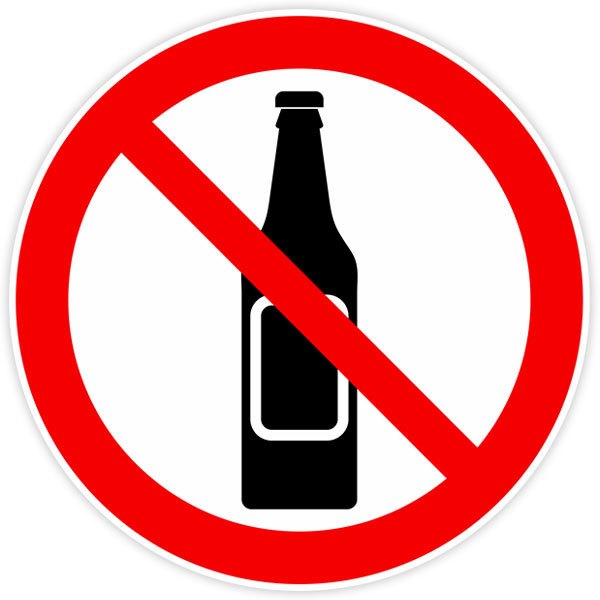 Aufkleber: Keine alkoholischen Getränke