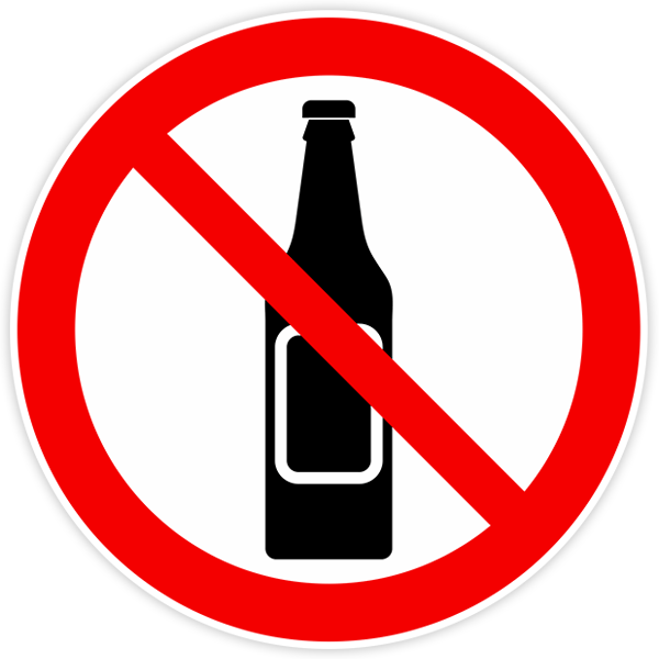 Aufkleber: Keine alkoholischen Getränke