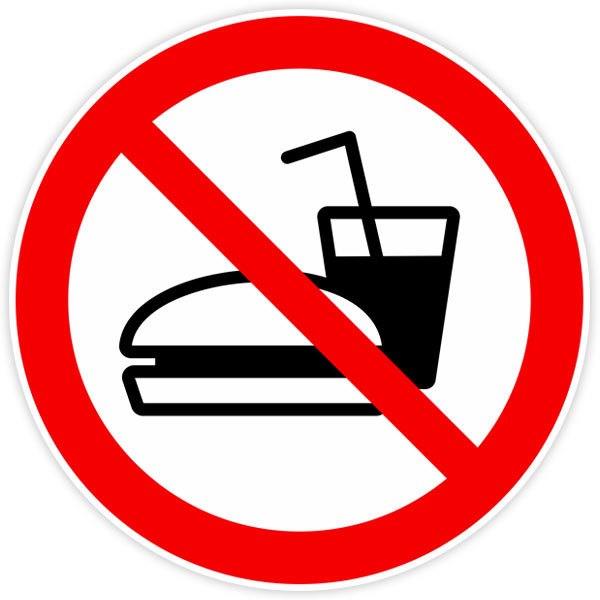 Aufkleber: Es ist verboten, Junk Food zu essen
