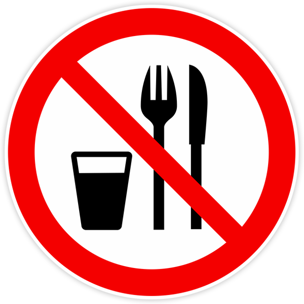 Aufkleber: Es ist verboten zu essen 0