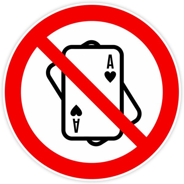 Aufkleber: Es ist verboten, Poker zu spielen