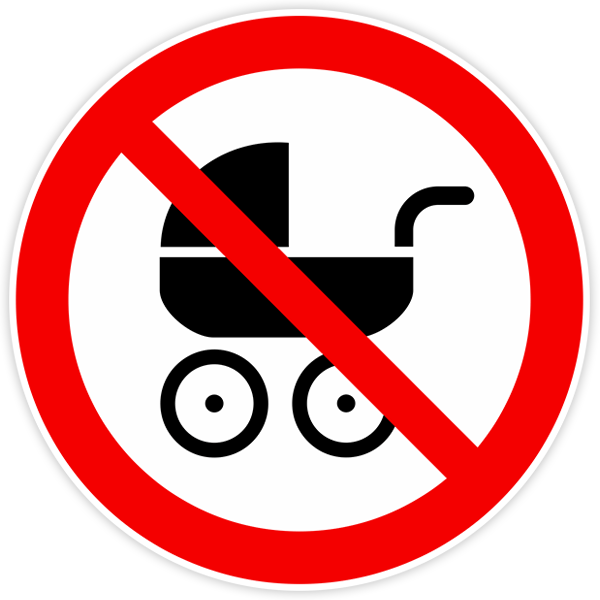 Aufkleber: Verbotene Kinderwagen