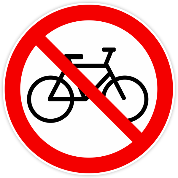 Aufkleber: Verbotenes Fahrradfahren