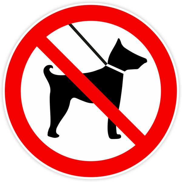Aufkleber: Kein Zutritt mit Hunden