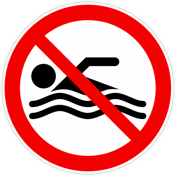 Aufkleber: Nicht schwimmen
