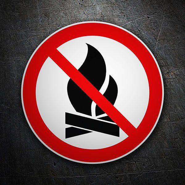 Aufkleber: Es ist verboten, Feuer zu machen