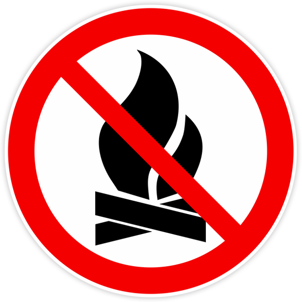 Aufkleber: Es ist verboten, Feuer zu machen