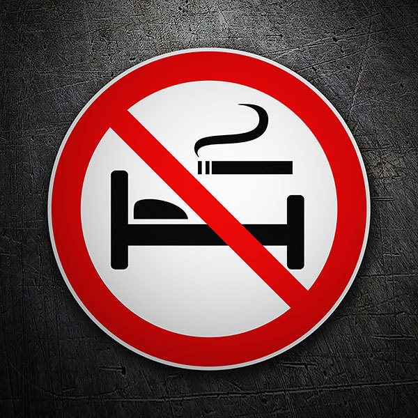 Aufkleber: Rauchen im Bett verboten