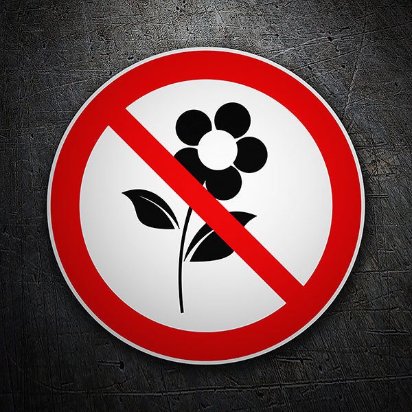 Aufkleber: Es ist verboten, Blumen zu pflücken.