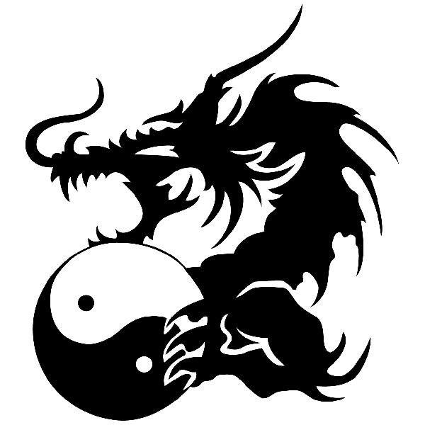 Aufkleber: Yin-Yang-Drache