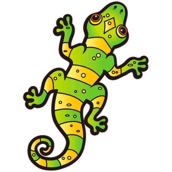 Aufkleber: Grüner und gelber Salamander