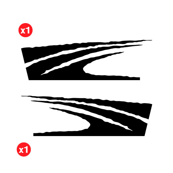Aufkleber: Seitenaufkleber-Set Welle für 2-Türer 4x4