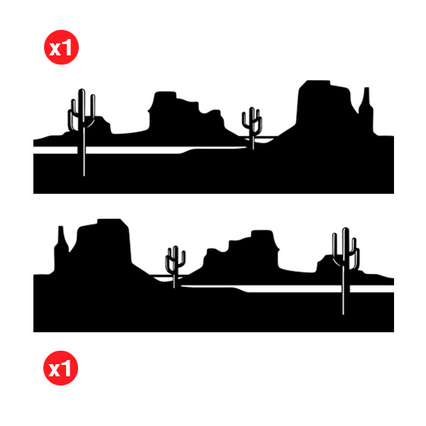 Aufkleber: Seitenaufkleber-Set Wüste für 2-Türer 4x4