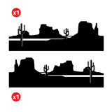 Aufkleber: W&uuml;ste f&uuml;r 2 T&uuml;rer 4x4 2