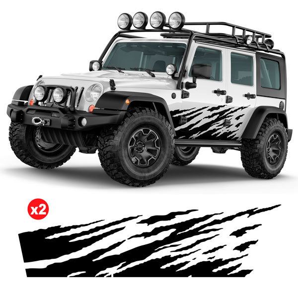 Aufkleber: Seitenaufkleber-Set Used-Look für 4-Türer 4x4