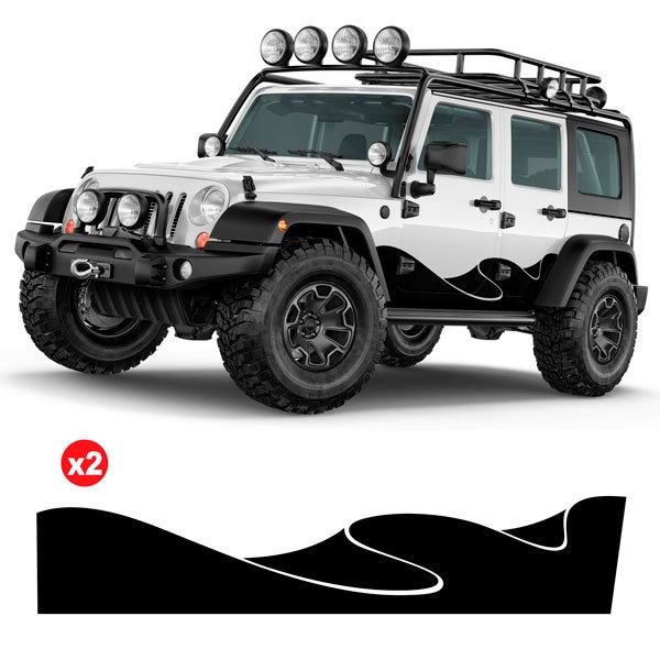 Aufkleber: Seitenaufkleber-Set Wellen für 4-Türer 4x4
