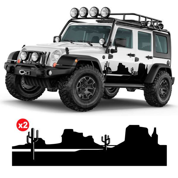 Aufkleber: Seitenaufkleber-Set Berge für 4-Türer 4x4