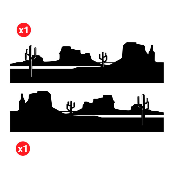 Aufkleber: Seitenaufkleber-Set Berge für 4-Türer 4x4