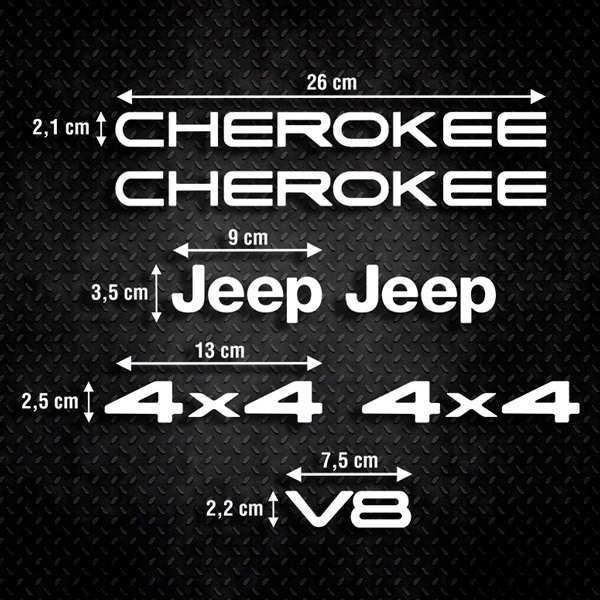 Aufkleber: Set 7X Cherokee Jeep