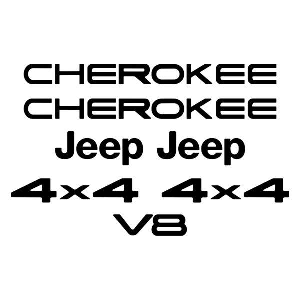 Aufkleber: Set 7X Cherokee Jeep