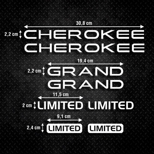 Aufkleber: Set 8X Cherokee Grand Limited