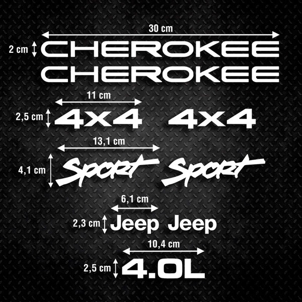 Aufkleber: Set 9X Cherokee Sport