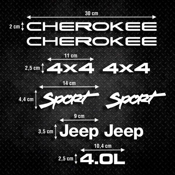 Aufkleber: Set 9X Cherokee Sport Jeep