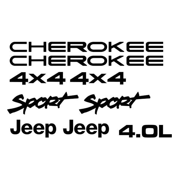 Aufkleber: Set 9X Cherokee Sport Jeep