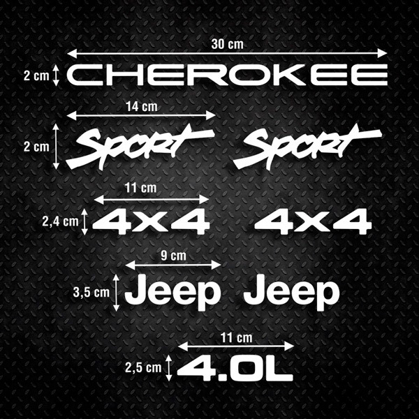 Aufkleber: Set 8X Cherokee Sport 4.OL