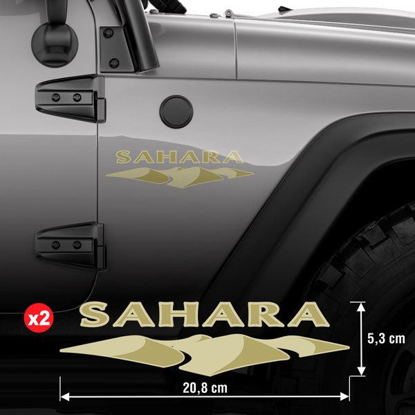 Aufkleber: Set 2X Sahara Jeep Seite