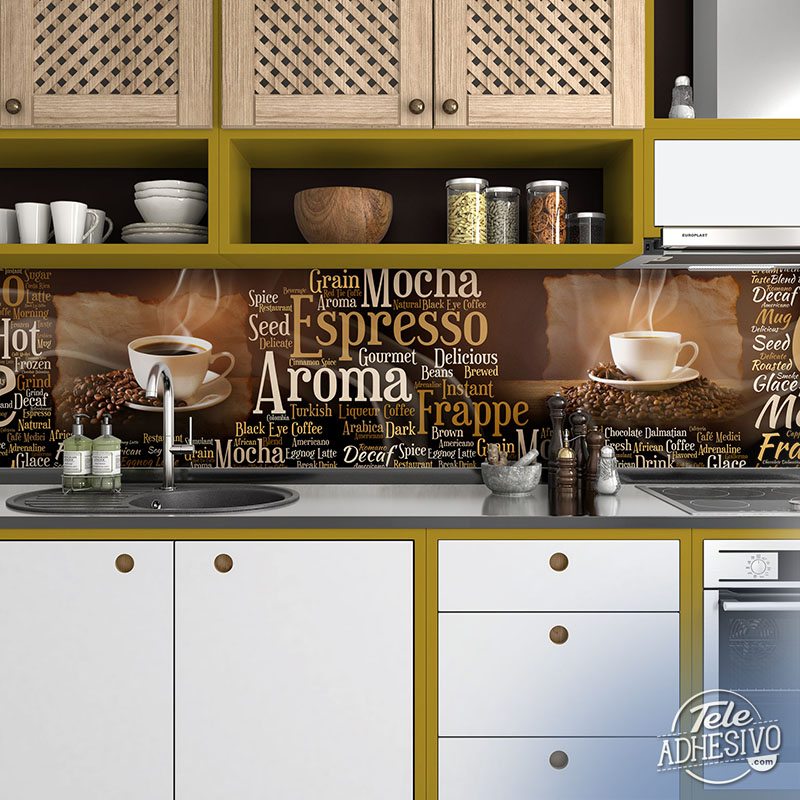 Fototapeten: Typografische Kaffee-Collage