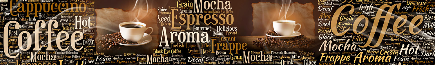 Fototapeten: Typografische Kaffee-Collage